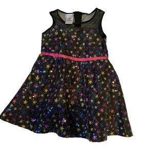 Piper Baby Sleeveless Star Sequin Tulle Dress 5T